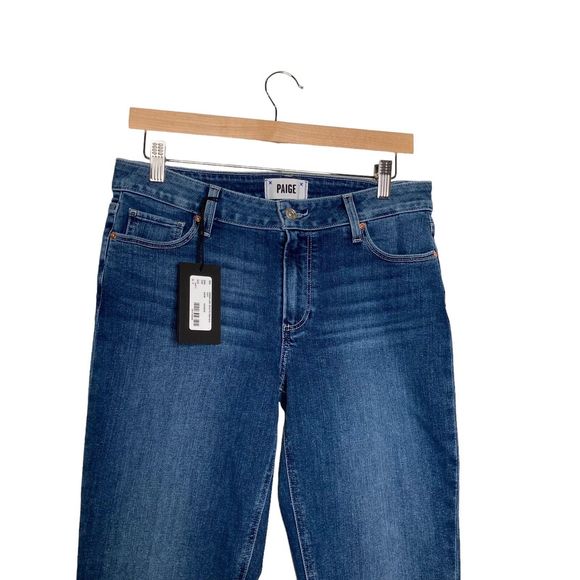 PAIGE Women's Brigitte with Raw Hem Cuff Mid Rise Straight Leg in Antwerp 27 NWT - Picture 5 of 12